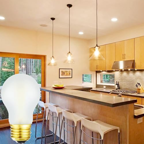 Image of Frosted A15 Led Bulb 8W Equal 75 Watt E26 Light Bulb Soft White 3000K Dimmable E26 Edison Bulb for Ceiling Fan Light Bulbs,Wall sconces and Refrigerator Light Bulb 800lm,AC120V, 6Pack