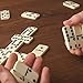 Double Six Dominos - 28-Piece Ivory Dominos Set for Adults and Kids - Classic Number Table Games Game for Family with Wooden Storage Case by Hey Play