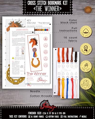 Image of Povitrulya The Winner - Counted Cross Stitch Bookmark Kit