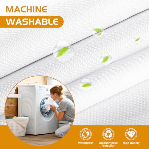 eachope 1 Pack Long Fabric Snap-in Shower Curtain Liner Replacement,Compatible with No Hook Shower Curtain with Snap in Liner, Removable & Water-Repellent,Machine Washable,70x60,White by eachope - Image 7