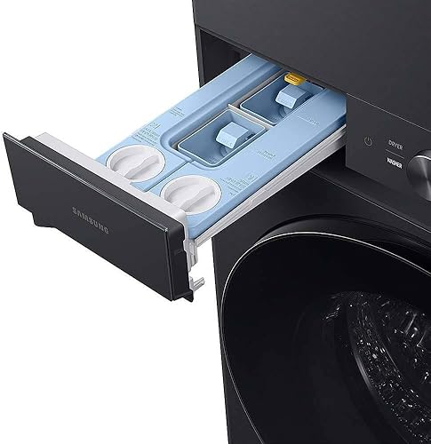 Miniatura 5 de Samsung WH46DBH500EV 4.67.6 pies cúbicos lavadorasecadora apilados AI negro cepillado a medida