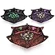 Byhoo 3 Stück Krokodilmuster DND Würfeltablett, faltbares sechseckiges Würfeltablett, Glow-in-The-Dark Eye Würfeltablett, perfekt für RPGs, DND, und Tabletop Spiele (Schwarz/Lila/Rot)