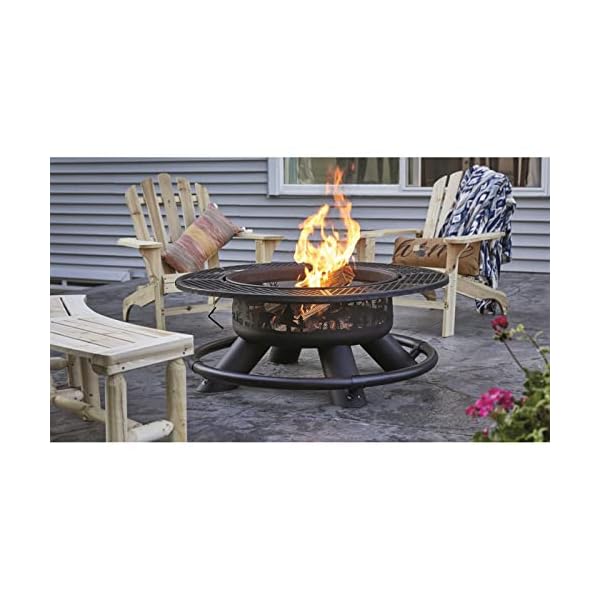 CASTLECREEK 47" Fire Pit BBQ Grill Outdoor Wood Burning Steel Log Firepit for Camping, Grilling, Smores, Yard, Cooking Outside, Barbecue, Bonfire Wilderness - Image 3