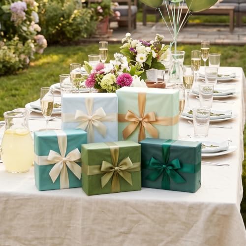 Image of BEISHIDA 90 Sheets Sage Green Series Tissue Paper Bulk for Gift Wrapping | 6 Colors 14 x 20 Inch for Crafts and Gift Bags for Birthday Wedding Garden Baby Shower Holiday Decorative