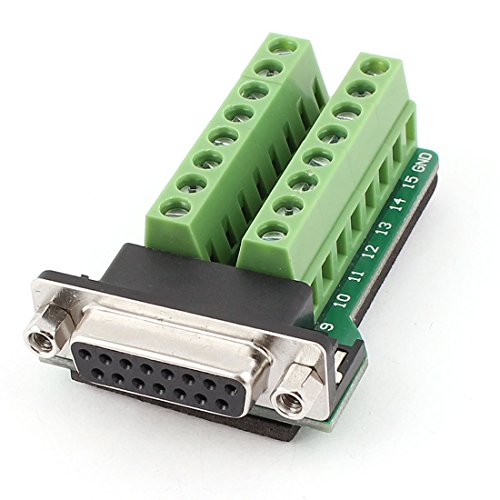 Sourcingmap DB15 D-SUB VGA 15pin Female Adapter Jack Terminal Break Out PCB Board