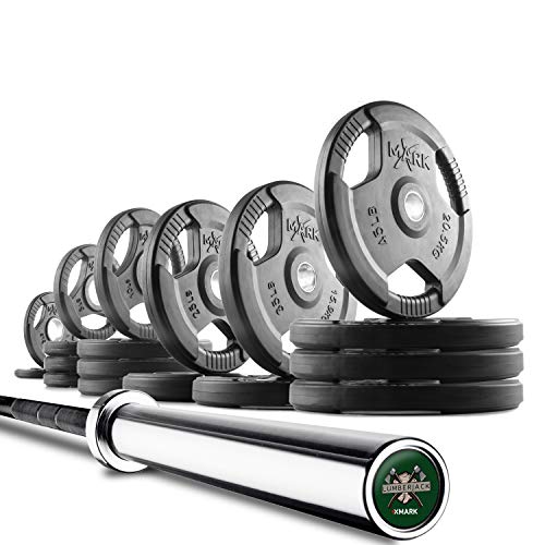 XMark Lumberjack 7' Olympic Bar and Optional TRI-Grip Olympic Weight Plate Sets