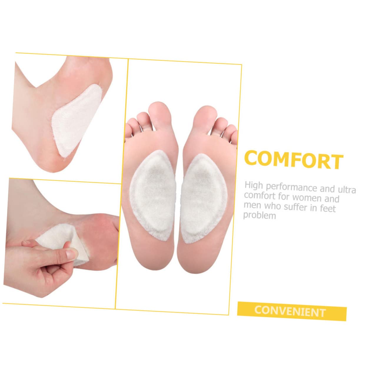 HAPINARY 4sets High Heel Foot Pads Arch Pads Wear-Resistant Arch Mats for Flatfoot Support 2pcs*4