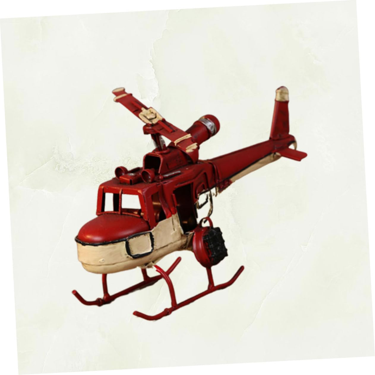 STOBOK Modello di Aereo a Doppia Ala in Lamiera di Ferro Retrò Rosso Fascino Classico, Decorazione per Soggiorno e Vetrina Aziendale