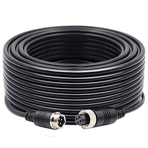 4-Pin Extension Cord for Vehicle Backup Camera, 66FT 20M Car Backup Camera Extension Cable Aviation Adapter Waterproof Shockproof for Vehicle Rearview Backup Camera Kit on Truck Trailer Camper Bus