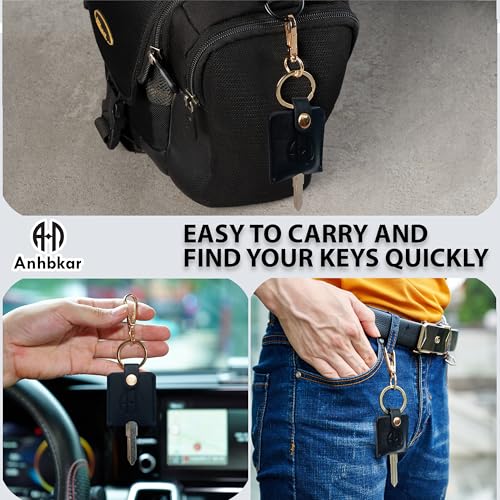 Image of Leather Keys Sleeve for Broken Car Key Loop Replacement - Cute Keychain Cover - Protector, Holder for Men & Women