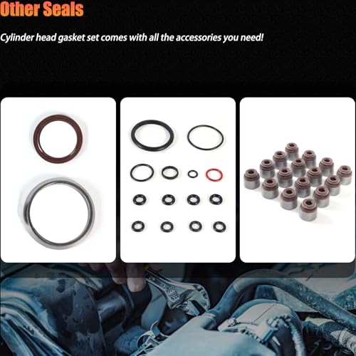 Image of AUCERAMIC HS26589PT Cylinder Head Gasket Set Fit for 2013-2019 Nissan Sentra 1.8L L4 MLS Valve Cover Gasket Replace# HS55237