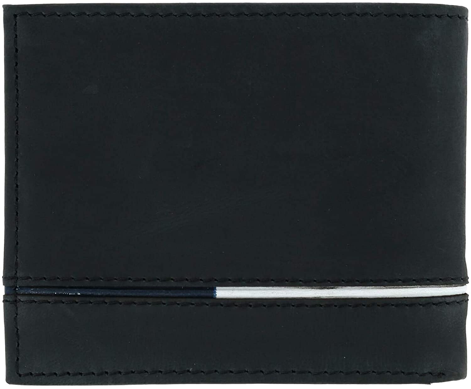 Tommy Hilfiger Men's Leather Leif RFID Bifold Wallet with Flip ID, Black