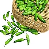 Riaxuebiy Artificielles Chili Vert Faux Fruits Poivre Simulation Faux Chili pour Maison Cuisine Fête Photographie Accessoire Bol Bouteille Vase Décoration (Chili Vert)