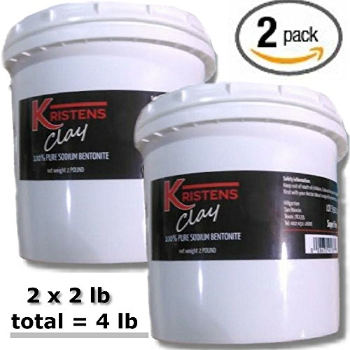 Two pack - 2x2lb (total 4 pounds) Kristens Clay - 100% Pure Sodium Bentonite