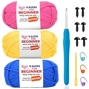 Joytag Anfänger-Häkelset 3er-Pack Garn