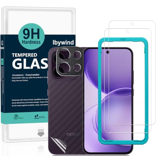 Image of Ibywind for Oppo Reno 16c /16 F 5G Screen Protector,2 Pack,9H Hardness Tempered Glass and Camera Lens Protector,with Alignment Frame,Full Coverage,Bubble Free,Fingerprint Unlock,Scratch Resistant
