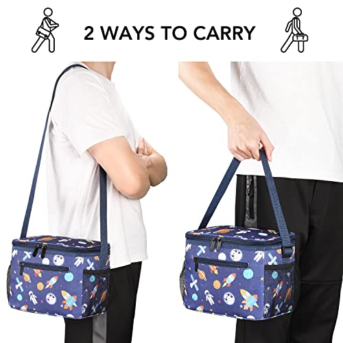 Insulated Lunch Bag For Women Men, Leakproof Thermal Reusable Lunch Box For Adult By Tirrinia, Lunch Cooler Tote For Office Work, Space Pattern #TOP5