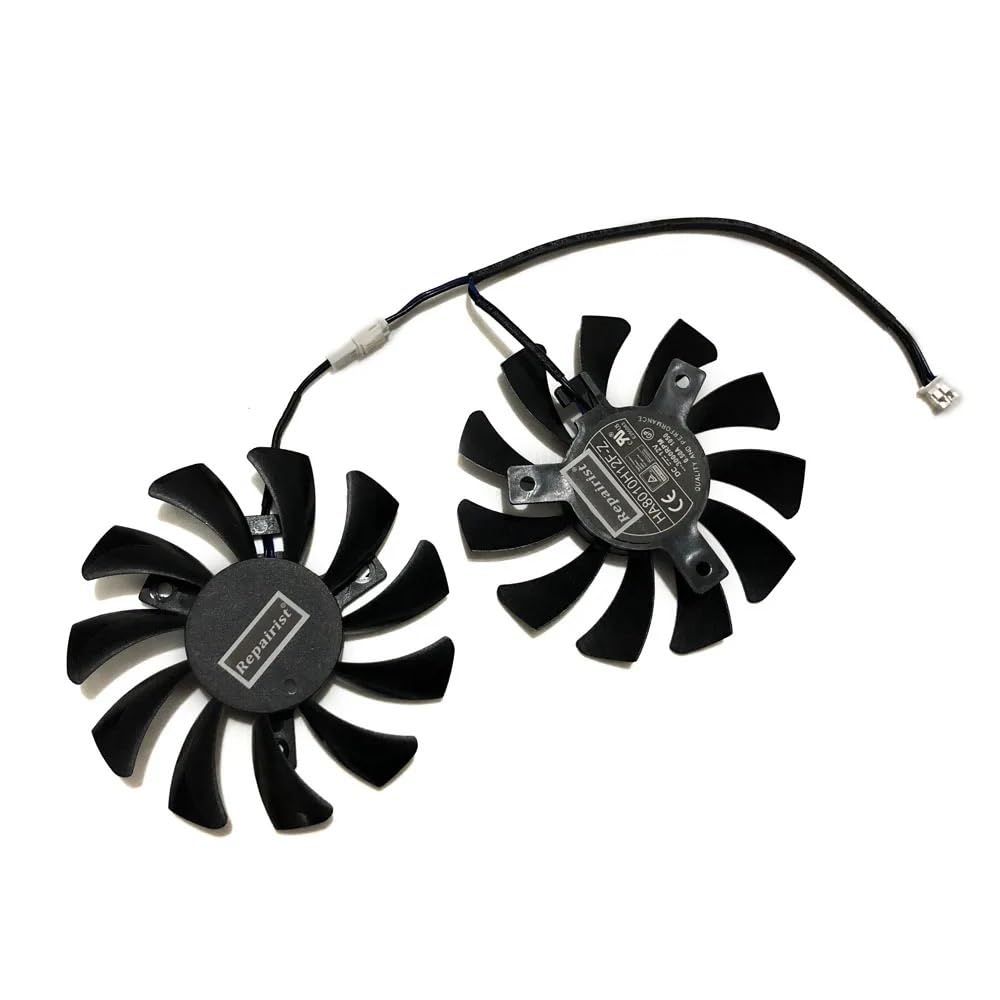2 ventiladores de tarjeta gráfica GPU de 75 mm, 2 pines, HA8010H12F-Z para MSI N para GTX 750 N750Ti-2GD5TOCV1 N750Ti-2GD5OC para CMP 30HX para piezas de laptop Miner XS