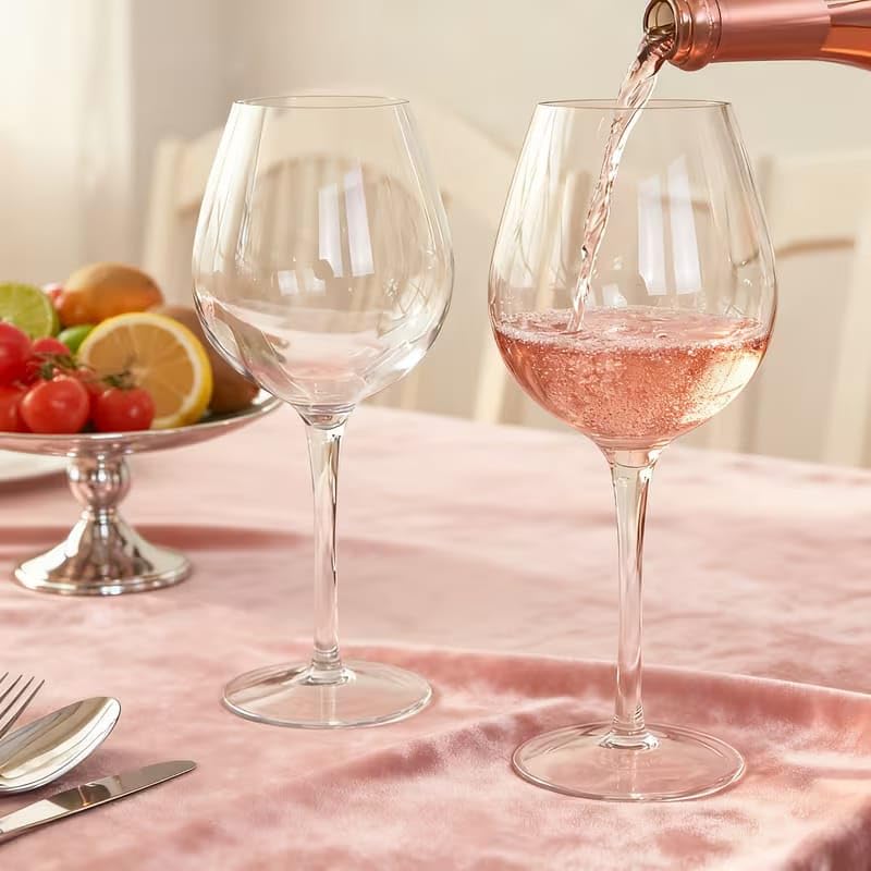 Image of PrimeWorld Luxurious Wine Glasses Set of 6 - 350ml | Elegant Stemmed Glassware for Red & White Wine, Brandy, Whisky, Champagne & Juice