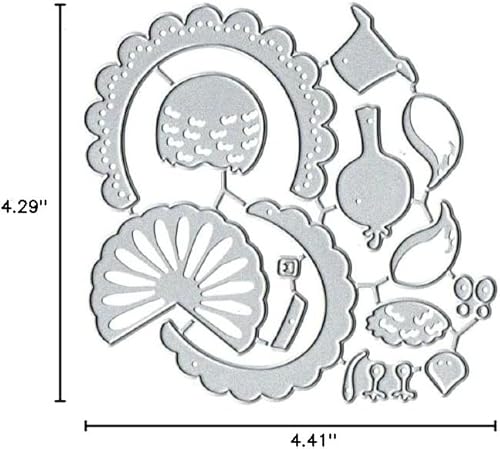 Miniatura 2 de Troqueles de metal de pavo de Acción de Gracias, troqueles de corte de metal de pavo de Acción de Gracias, plantillas de corte de metal, plantillas