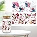4 Sheets UV DTF Cup Wraps Transfer Stickers for Glass, Christmas Cartoon Cup Wraps Decal Stickers for Tumbler Cups (E)