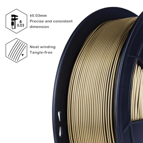 Image of ZIRO PLA Metal Filament 1.75mm,3D Printer Filament PLA PRO Metal Copper 1.75 1KG(2.2lbs), Dimensional Accuracy + /- 0.03mm，Copper
