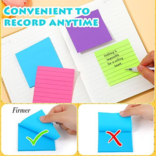 Image of Yexiya 64 Pcs Lined Sticky Notes 3x3'' Self Stick Notepad Lined, Blank