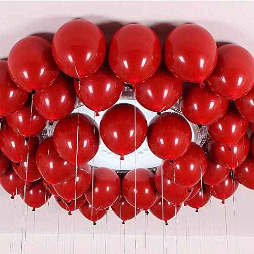 Balloonistics 10 Inch HD Metallic Shiny Balloons for Birthday Decoration, Decoration for Weddings, Engagement, Baby Shower, 1st Birthday, Anniversary, Birthday Party (Pack of 50) (Red) - Image 2 thumbnail