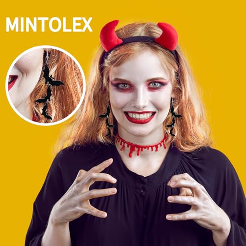 Acrylic Halloween Earrings Black Skull Bat Drop Dangle Earrings for Women Fun Cute Spooky Halloween Holiday Costume Jewelry2