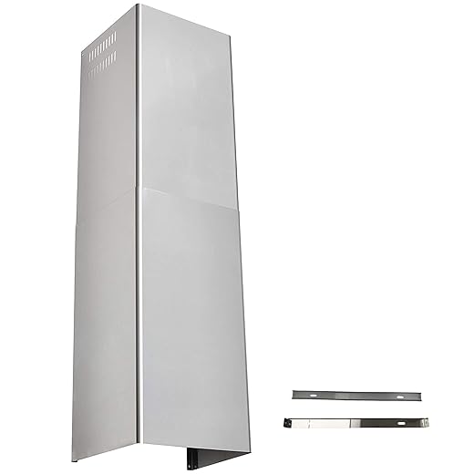 Extension Wall Mount Range Hood Stainless Steel Exhaust Duct Chimney Cover Up to 9 ft. Ceiling