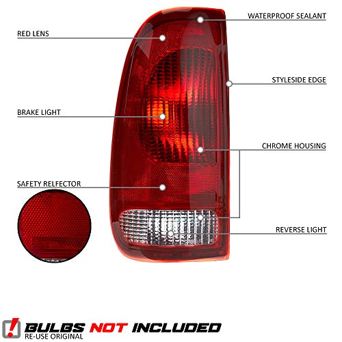 Epic Lighting Amoe Replacement Rear Brake Tail Lights Assembly Compatible With Ford 97-03 F-150 Styleside 97-99 F-250 Light Duty 99-07 Super Duty [ Fo2800117 F85Z13405Ca Fo2801117 F85Z13404Ca ] Pair #TOP1