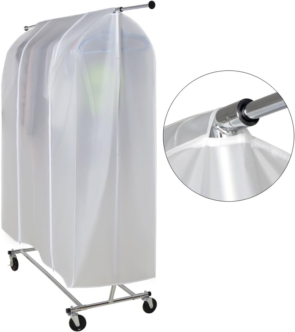 HLC 6FT Single Transparent Clothes Rail Cover Garment Rail Cover with