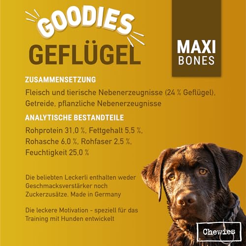 Chewies Goodies Maxi Geflügel Leckerlies für Hunde, 200g (1er Pack)