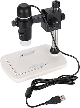 Microscope for Adults Kids,Adjustable Illumination 8 White LED Lights Microscopio Profesional,Measurement Function USB Digital Electronic Microscope,for Students and Factory Inspec