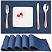 Myir Tovagliette Americana Plastica Lavabili, Set di 6 Tovagliette Non-scivolose Resistenti al Calore, Tovaglietta Americane per Tavolo da Cucina (Blu 2)