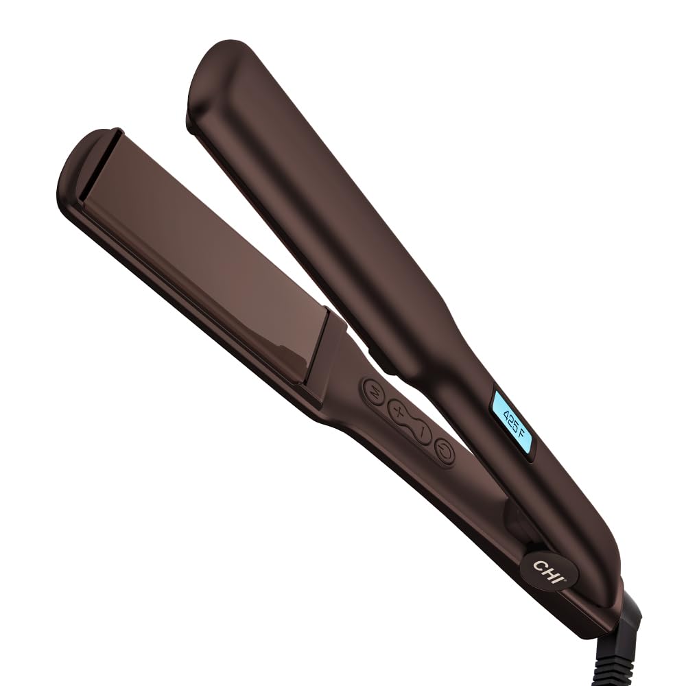 CHI Original Digital Ceramic Hair Styling Iron & 44 Iron Protector (2 oz), Creates Bright Smooth Salon Quality Results No Damage, 1.5" Chocolate Kit-image-26