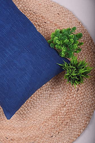 Trade Star Authentic Boho Lumbar Pillow Cases Handmade Sofa Cushion Cover Ethnic Small Mudcloth Pillow Shams For Bed Decor Throw Pillow Cover (Indigo (Solid), 12 X 18 Inch) #TOP1