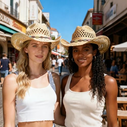 Image of Cowboy Hat Bands for Men Women, Leather Hatbands Belt for Cowboy /Western /Fedora /Cowgirl Hats