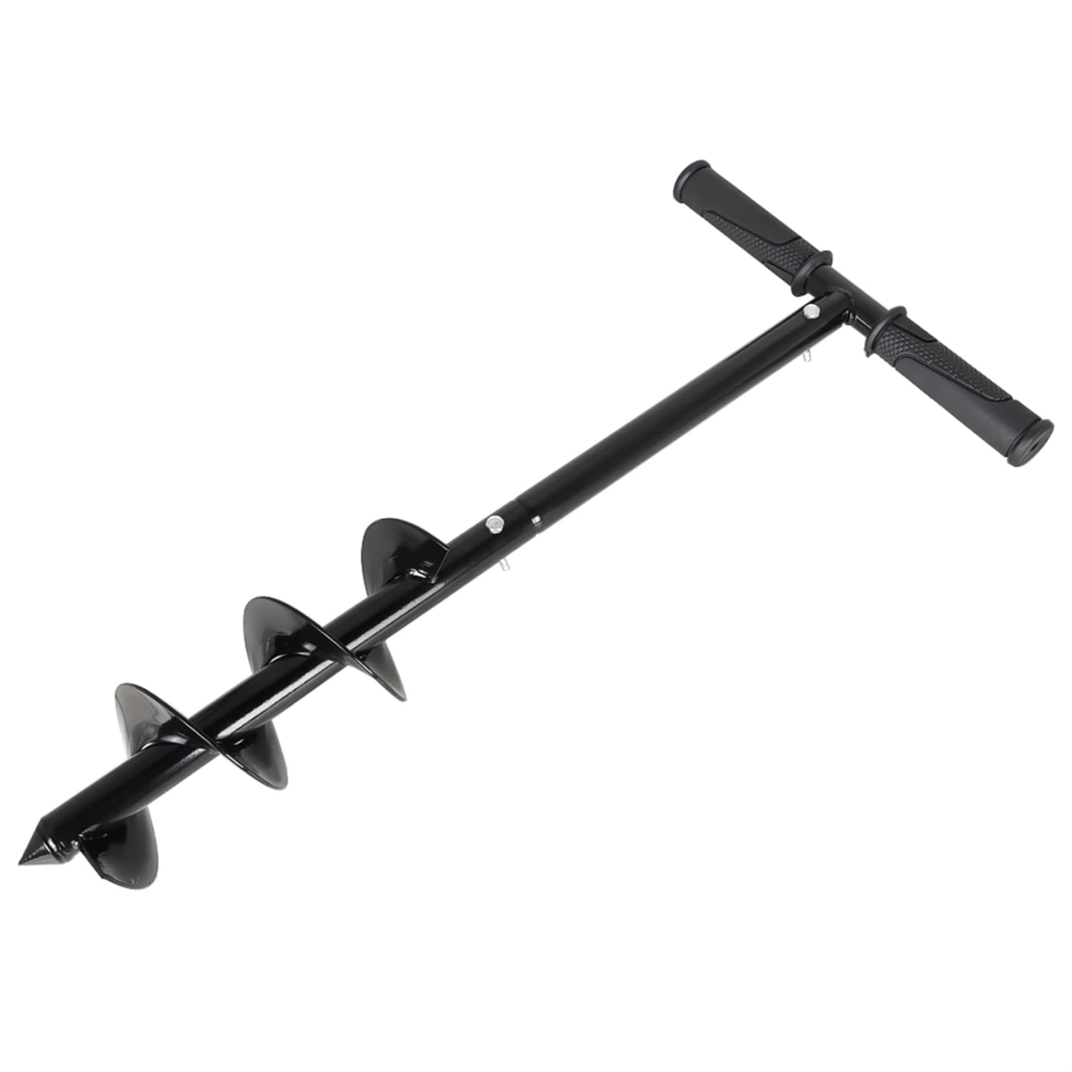 findmall 4 x 24 Inch Hand Operated Auger Drill Bit T Shaped Manual Hole Auger Spiral Drill Bit for Planting Bulbs Potted Plants