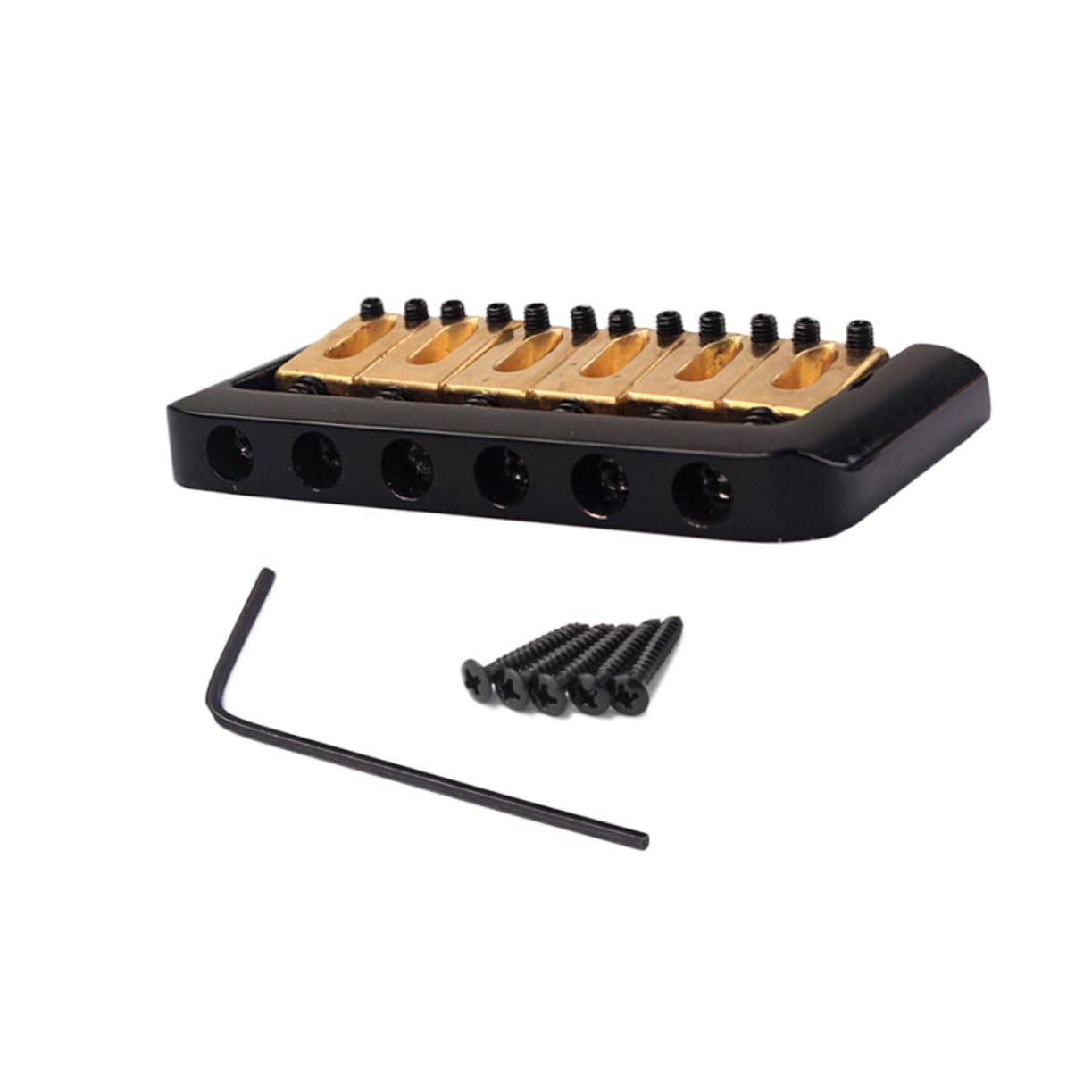 Toddmomy 6 String Hardtail Fixed Bridge Black Guitar Bridge Top Loader for Ga823