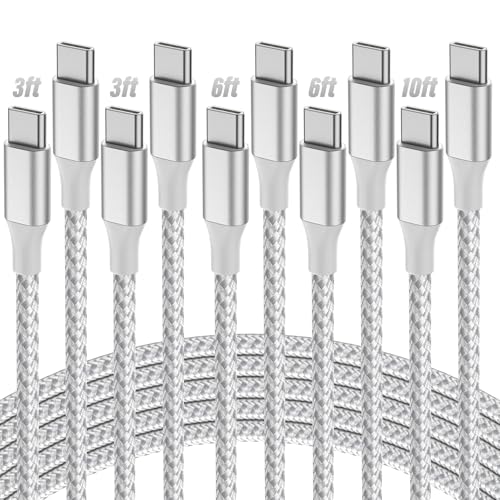 USB C to USB C Cable, 5-Pack [3/3/6/6/10FT] 60W USBC Fast Chargin...