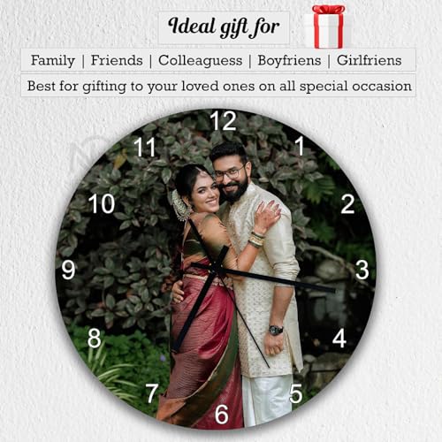 Image of Personalized Photo wall Clock - Custom Photo wall Clock for Couple, Family, Love, Collage| Customized Gift for Birthday, Anniversary, Wedding. for Room /Home Decor /Kitchen /Bedroom /Office