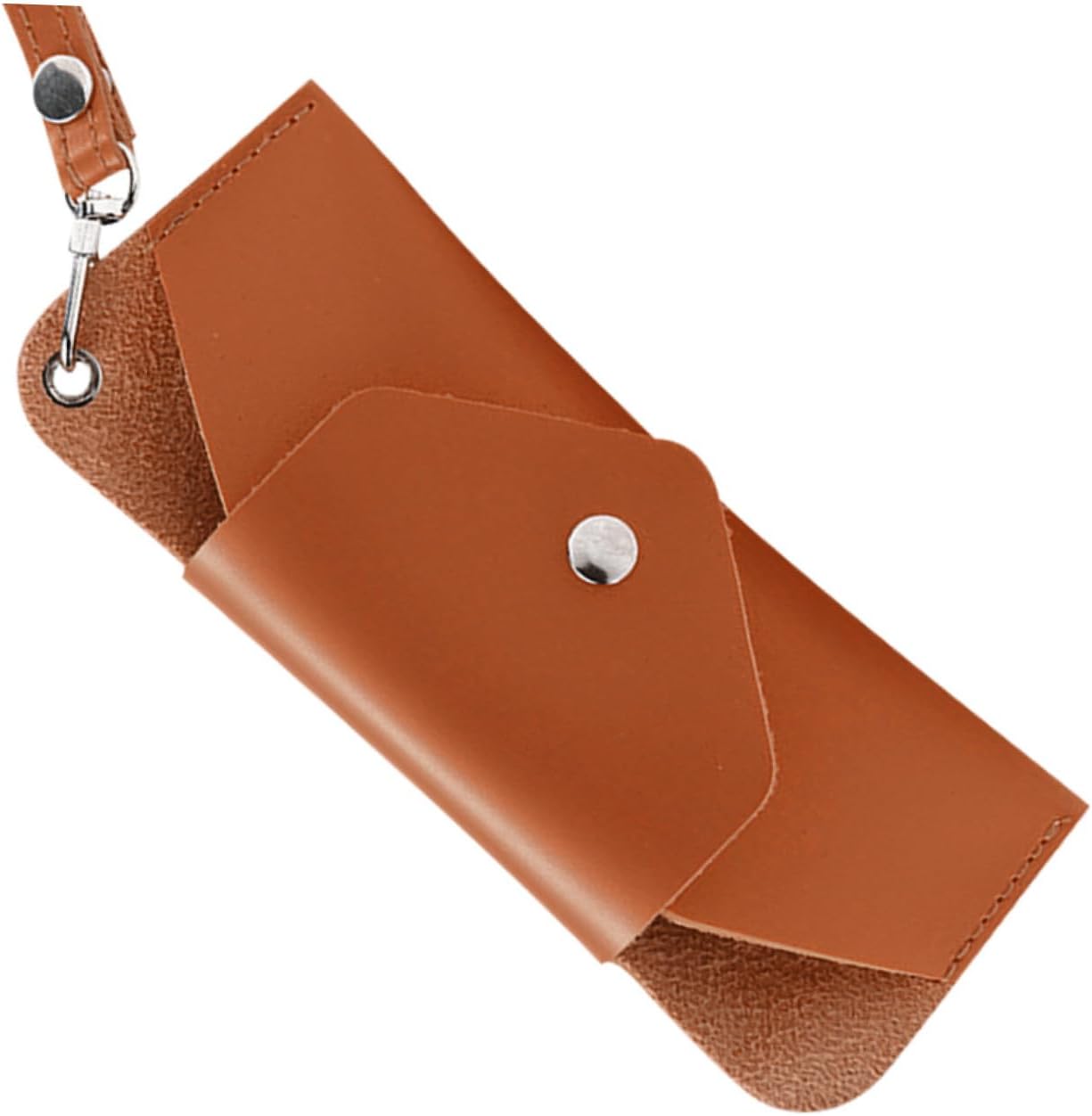 Outdoor Glasses Case Hanging Eyeglass Pouch Portable Glasses Bag Coffee Brown Lightweight Eyewear Accessory for Travel and Daily Use