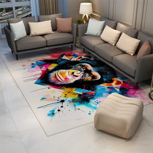 Tapis filles aquarelle doodle et tapis antidérapant décoratif salon