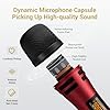 TONOR Wireless Microphones, UHF Cordless Handheld Dynamic Mics with 6.35mm Rechargeable Receiver, 60 m Range, 2 * 5 Adjustable Channels for Karaoke, Singing, DJ, Party, Speech, TW320, 2 Mics Grey&Red #1
