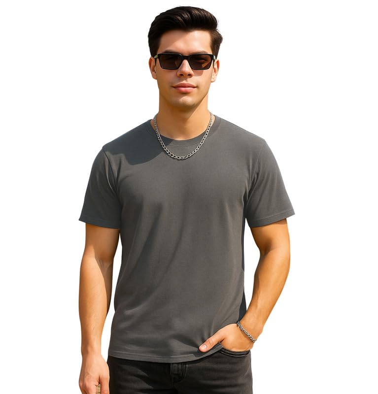 Image of Sleepynuts Men's Regular Fit Round Neck Half Sleeves Solid Casual Wear T-Shirt