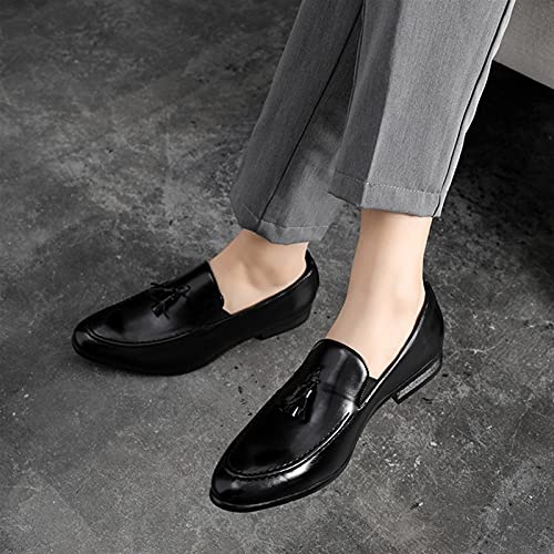 Mens Loafers Shoe Tassel Burnished Toe Loafer Shoes Faux Leather Lightweight Anti-Slip Slip Resistant Casual Party Slip-on3