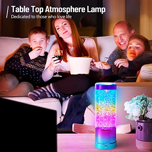 Lava Lamp,Automatic Color Changing Rainbow Glitter Lamp With Clear Liquid,Usb Power/Battery Operated Mood Lighting,Cool Room Home Decor Lamp Gifts For Teens Women And Girls (Blue Purple) #TOP3