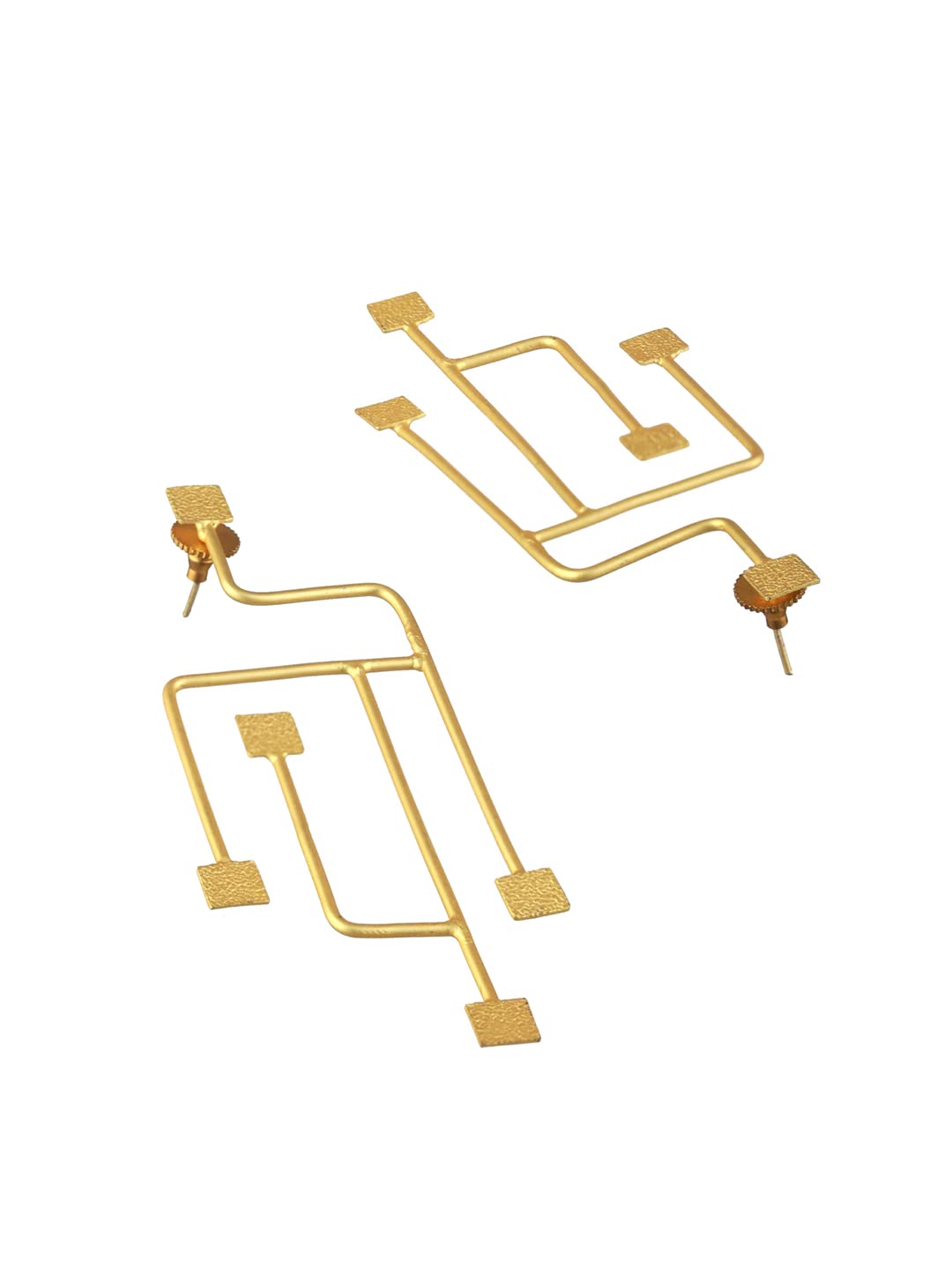 Women's Contemporary Line Plated Drop Earrings