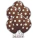 Brown Big Polka Dot Set of 12 Latex Balloons 11 Inch